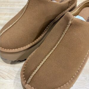 Dream Pairs Women's Chestnut Suede-Look Slip-On Mules